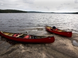 Two Red Canoes, Algonquin Park, Canada, Photo Print 8' x 6'  
