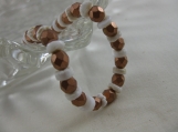 Copper Crystal and Off White Shell Bracelet