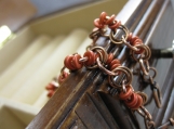 Copper Chain  and Red Bead Bracelet