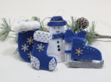 Country Blue Christmas Tree Ornaments