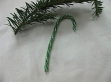 Green and Silver Candy Cane Christmas Tree Ornament