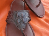 Custom Leather Sandals in Croc Print