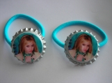 Hannah Montana bottle cap ponytail holders~set of two