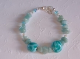 OCEAN DREAM - Lampwork and amazonite bracelet