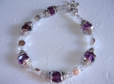 PURPLE POSIES - Purple swarovski crystal and silver bracelet
