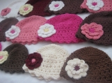 Adult Flapper Hat with a Double Layer Flower - You pick colours
