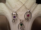 Sculpted Birthstone Pendant Necklaces