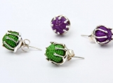 Trendy Straw Beads 950 Sterling Silver Stud Earrings