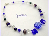 Holiday SALE! Cobalt blue beaded choker