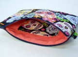 Sugar Skull wristlet clutch purse with detachable wrist strap