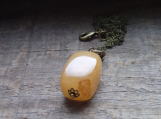 Long minimalist boho necklace yellow jade quartz nugget on chain