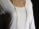 Long white pearl necklace freshwater pearl necklace for woman