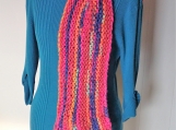 Colorful knitted chunky long fringed wool winter scarf for woman