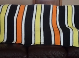 Halloween couch blanket, living room throw, yellow orange white 