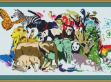 Animal Collage Cross Stitch Pattern