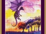 Dragon At Sunset Cross Stitch Pattern