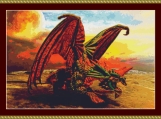 Dragon On The Beach Cross Stitch Pattern