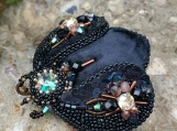 Black Beetle Brooch (Japanese Bead Embroidery)