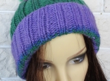 Women's Two Style Hat With A Green Pom POm - Free Shipping