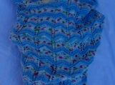 Baby's Knitted Blue Papoose And Hat Set - Free Shipping