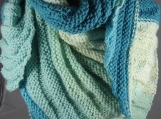 Knitted Blues And greens Women's Triangular Wrap Around Shawl 