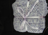 Knitted Thick Lilac Patterned Baby Blanket - Free Shipping