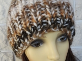 Women's Brown Random Hat With A Brown Pom Pom - Free Shipping