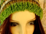 Women's Multicoloured Hat With Green Pom Pom - Free Shipping