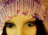 Women's Multicoloured Hat With Purple Pom Pom - Free Shipping