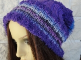 Women's Multicoloured Hat With White Pom Pom - Free Shipping