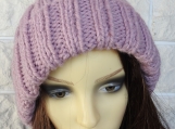 Women's Pink Two Style Hat With Fawn Pom Pom - Free Shipping