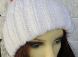Women's Two Style White Hat With Italian Pom Pom - Free Shipping