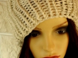 Women's White Hat With White Pom Pom - Free Shipping