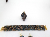 Exquisite Handmade Leaf Pendant, Bracelet and Earring Set