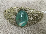 OOAK Ornate Bracelet "Green & Gold #3114