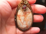 Red Marble and Garnet necklace