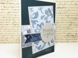 Handmade Thank-You Card in Blue-Grey