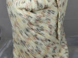 Knitted Womens Cream With Brown, Grey, Yellow Triangular Shawl