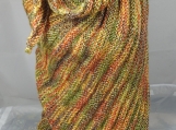 Knitted Womens Green, Orange, Brown And Yellow Random Ribbed Tr