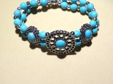 Beautiful Turquoise Colored Beaded Stretch Bracelet