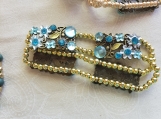 Blue Sparkle with Gold Bracelet