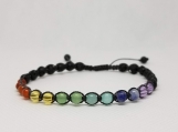 7 Chakra Bracelet for Women / Yoga Reiki Healing Balancing Jewelry - 4 mm Beads - Adjustable Length 7.5-9.5 inches