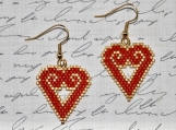 Hand Stitched Open Heart Earrings