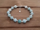Healing Bracelet - Amazonite - Honour - Communication - Clarity - Eloquence - Trust - Self love - Sterling Silver - 8 mm beads - 7-8 inches