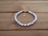 Healing Bracelet - Blue Lace Agate - Hope - Cleansing - Harmony - Protection - Truth - Calming - Gold Filled - 6 mm beads - 7-8 inches
