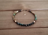 Healing Bracelet - Chrysocolla - Serenity - Peace - Patience - Calmness - Meditation - Honesty - Gold Filled - 5 mm beads - 7-8 inches