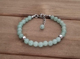 Healing Bracelet - Green Aventurine - Heart Chakra - Good Luck - Stainless Steel - Adjustable Length 7-9 inches - 6 mm beads