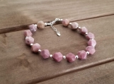 Healing Bracelet - Rhodochrosite - Comfort - Harmony - Friendship - Compassion - Self-love - Sterling Silver - 8 mm beads - 7-8 inches