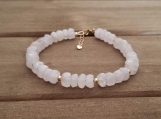 Healing Bracelet - Rose Quartz - Love - Adjustable Length 6.5 - 7.5 inches - Gold Filled
