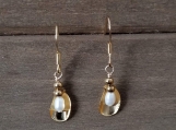 Natural Cultured Freshwater Pearls, Dangle & Drop Earrings, Stainless Steel, Golden, Bridesmaid Earrings, gifts for girls